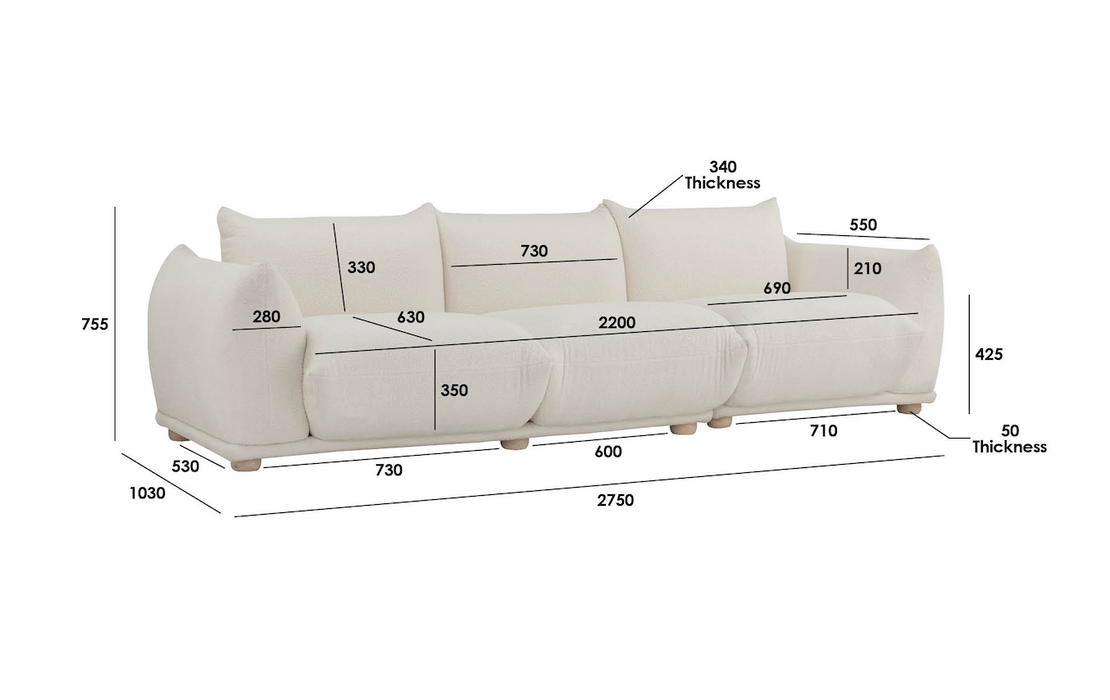 Cleo 3 Seater Sofa