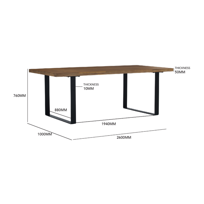 Milo Dining Table - 2.6M