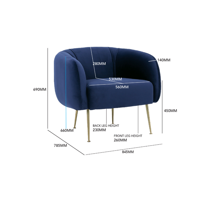 Freya Lounge Chair - Blue