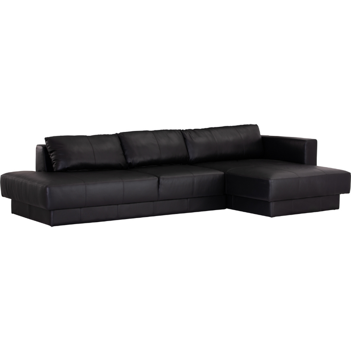 Porter 4 Seater Sofa with Chaise - Black