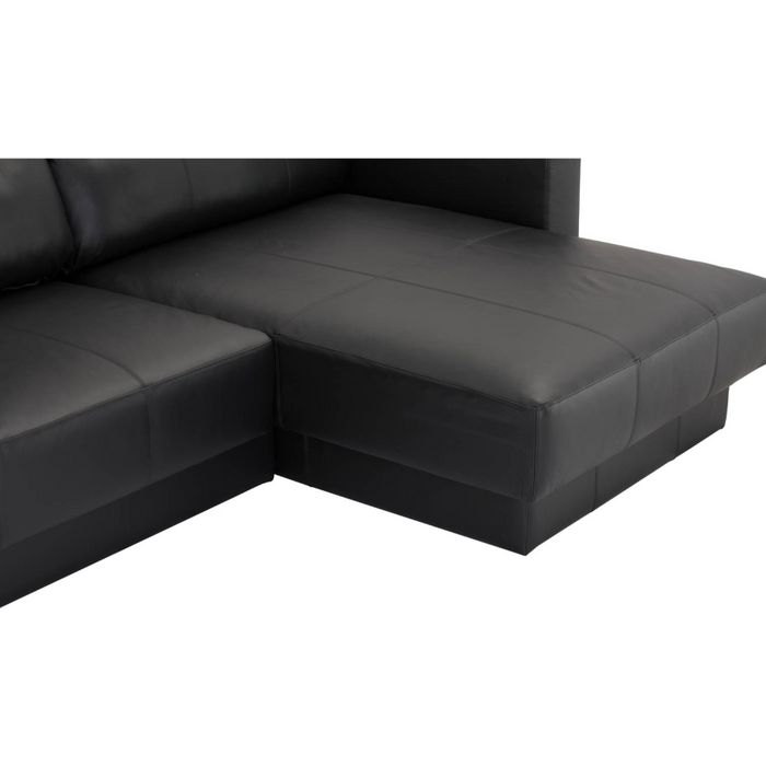 Porter 4 Seater Sofa with Chaise - Black