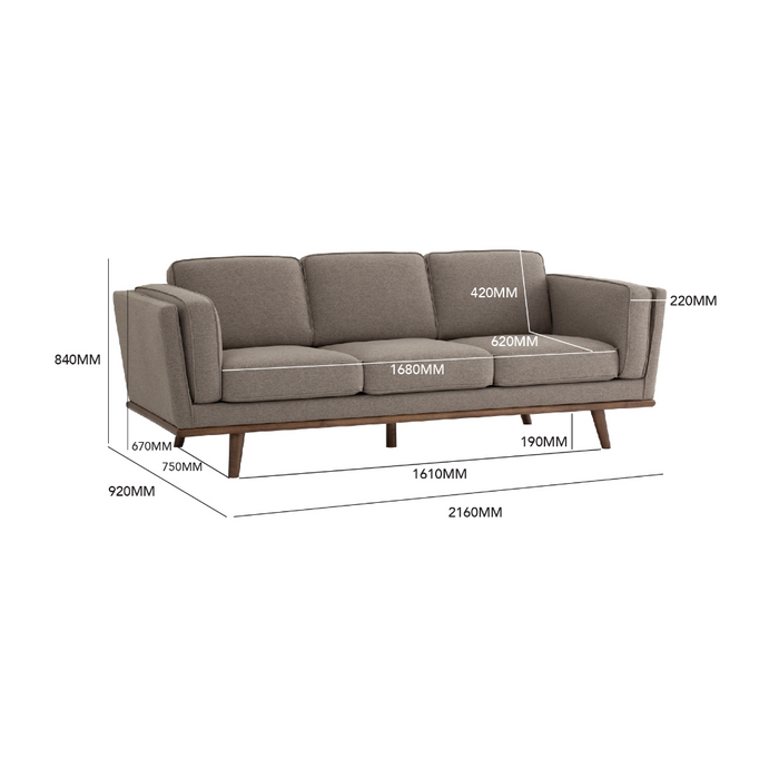 Harper 3 Seater Sofa - Grey