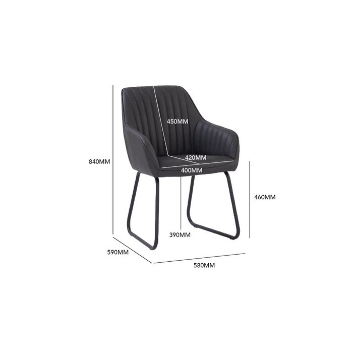 Arlo Arm Chair - Dark Grey