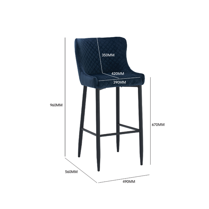 Mira Bar Stool - Navy