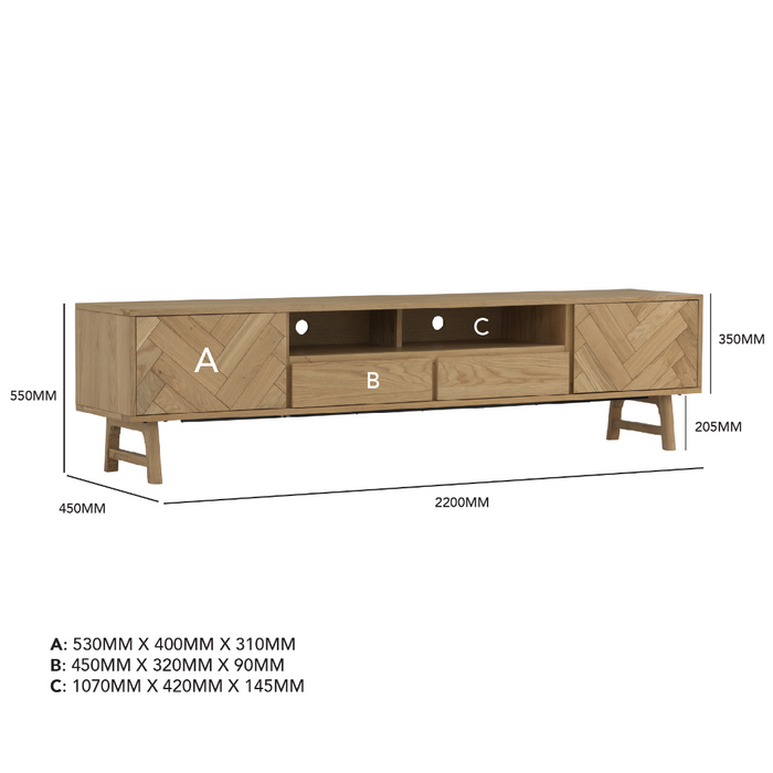 Harlow Entertainment Unit - Oak