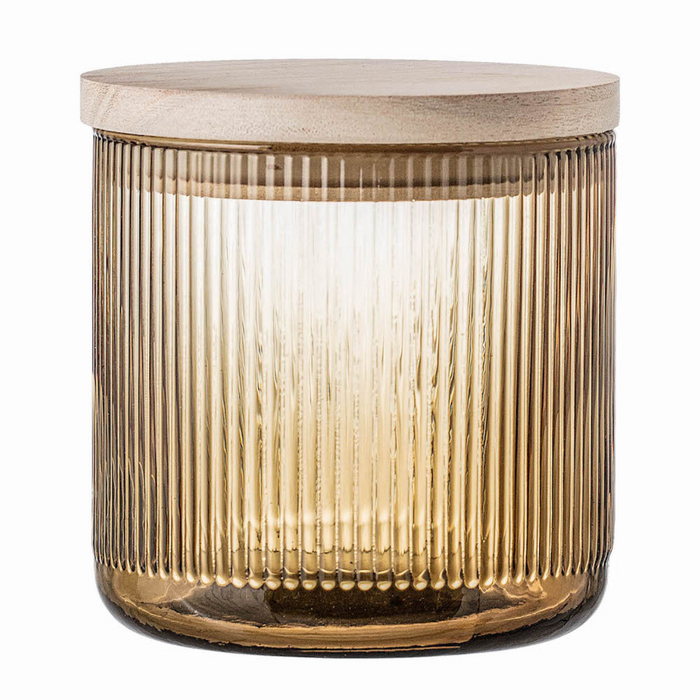 Brown Glass Jar with Lid