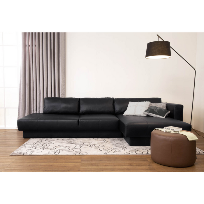 Porter 4 Seater Sofa with Chaise - Black