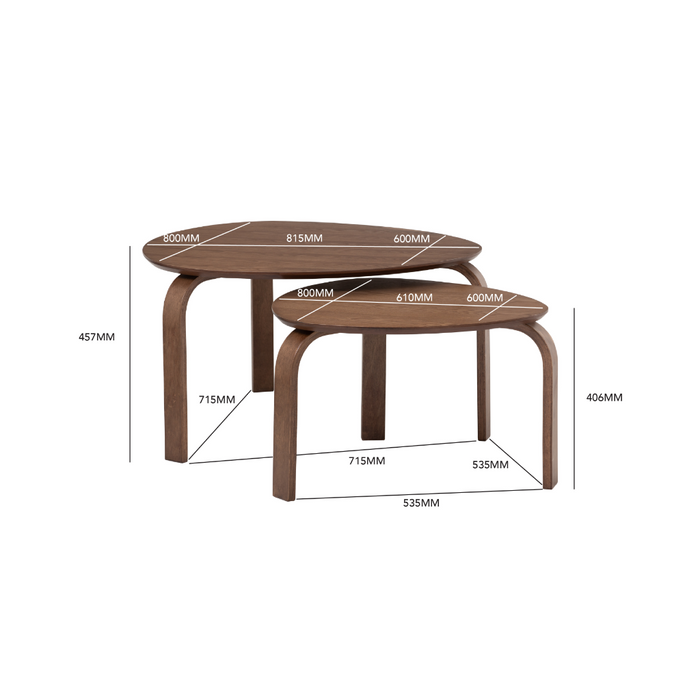 Echo Coffee Table Set of 2 - Cocoa